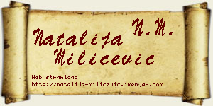 Natalija Milićević vizit kartica